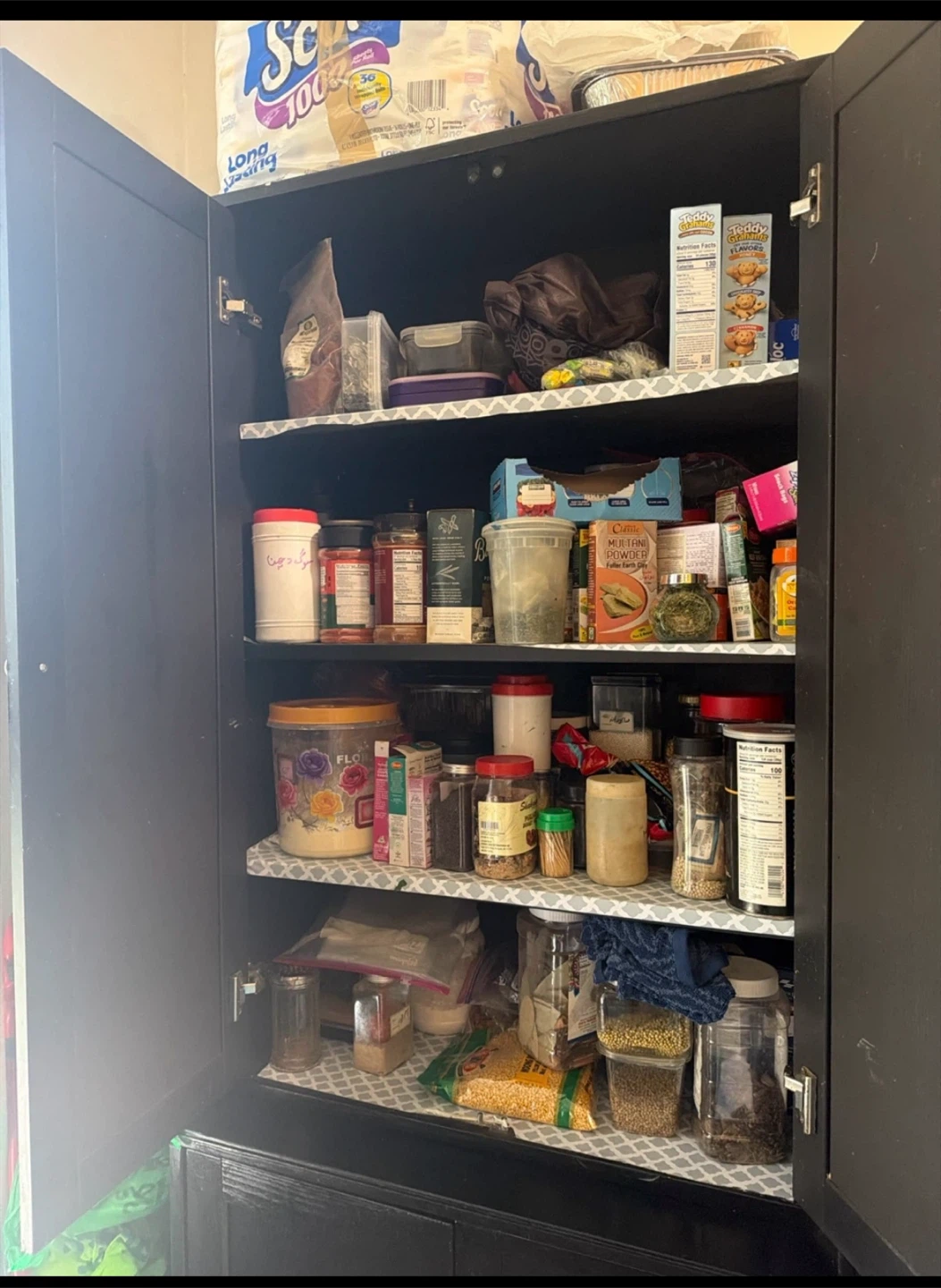 Black Two-Tier Kitchen Storage Cabinet