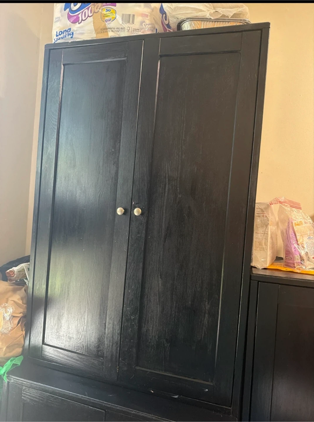 Black Two-Tier Kitchen Storage Cabinet - photo 2