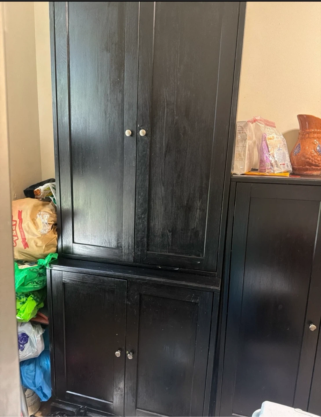 Black Two-Tier Kitchen Storage Cabinet - photo 3