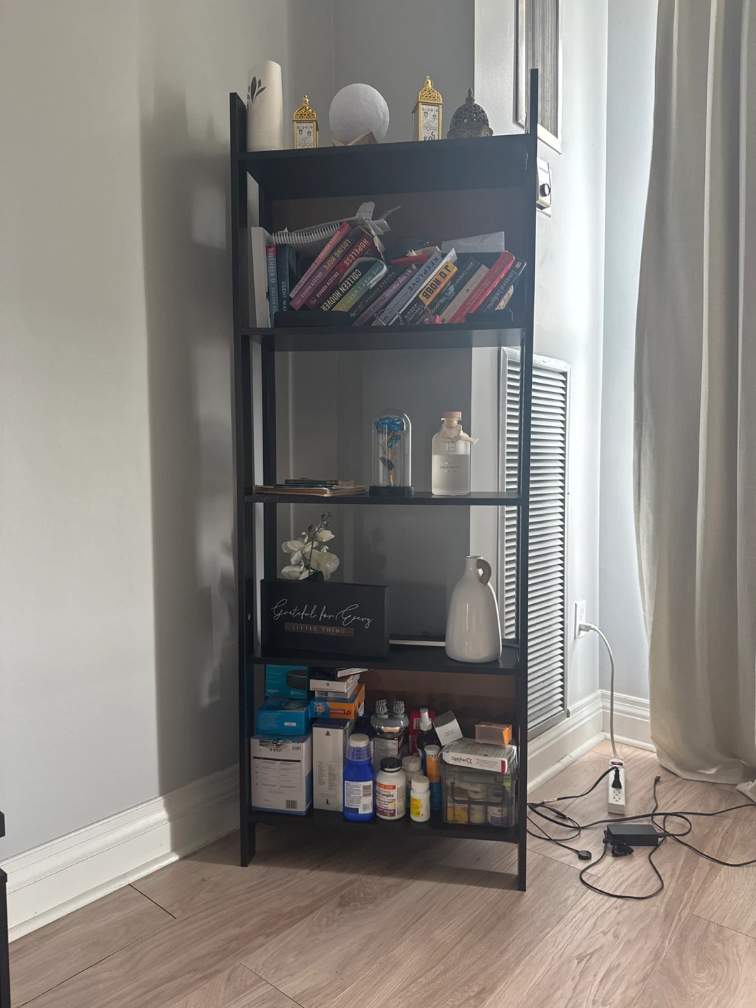 Black 5-Tier Tall Bookcase