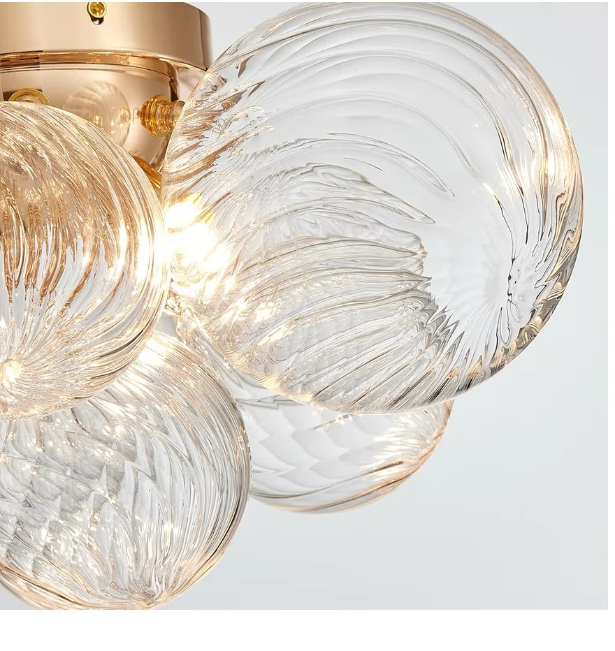 Shrine Lighting Gold Bubble Glass Flush Mount Ceiling Light - photo 3