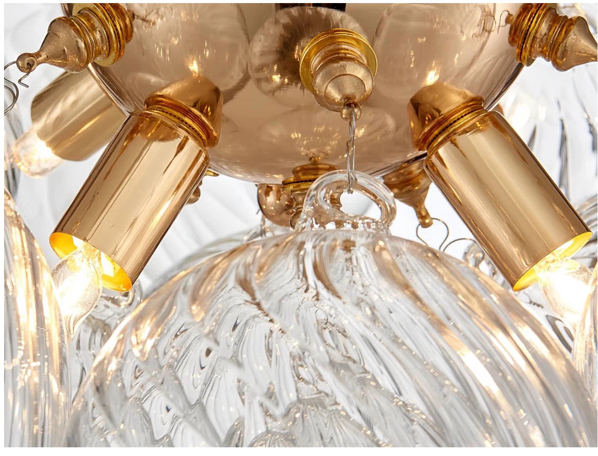 Shrine Lighting Gold Bubble Glass Flush Mount Ceiling Light - photo 5