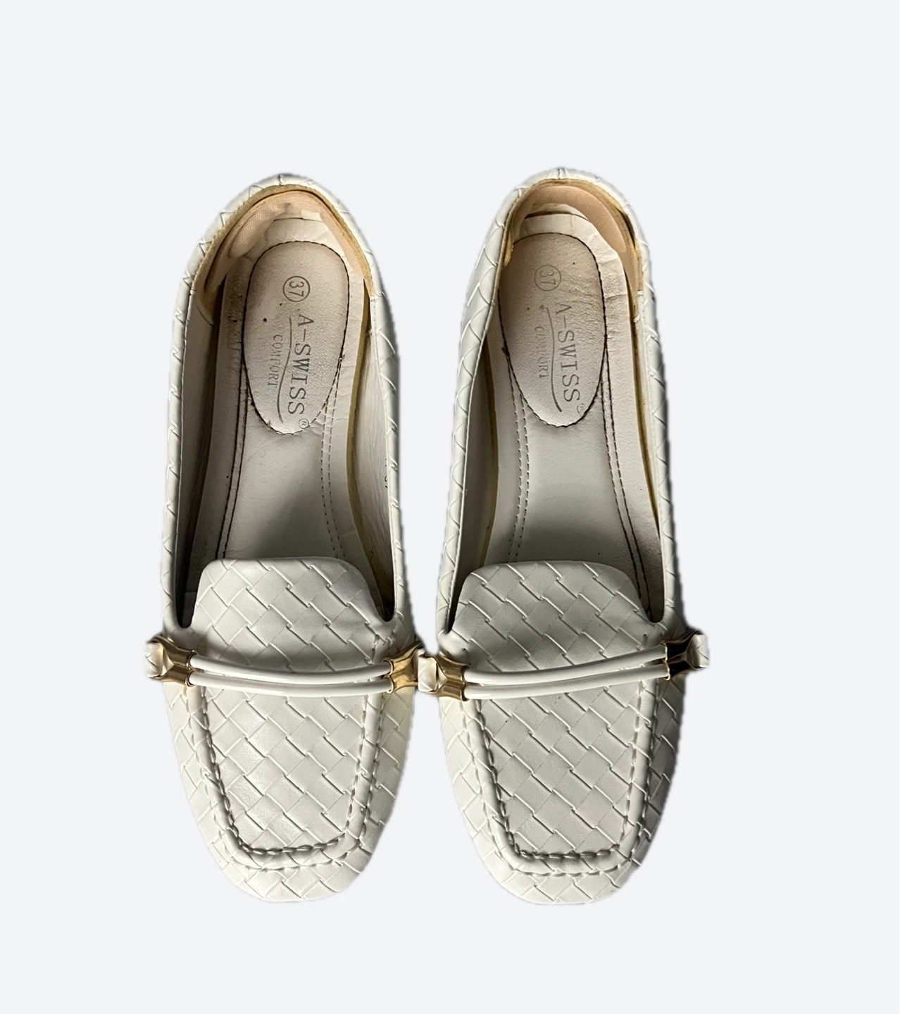 A-Swiss Comfort Woven Loafers - White, Size 37 - photo 2