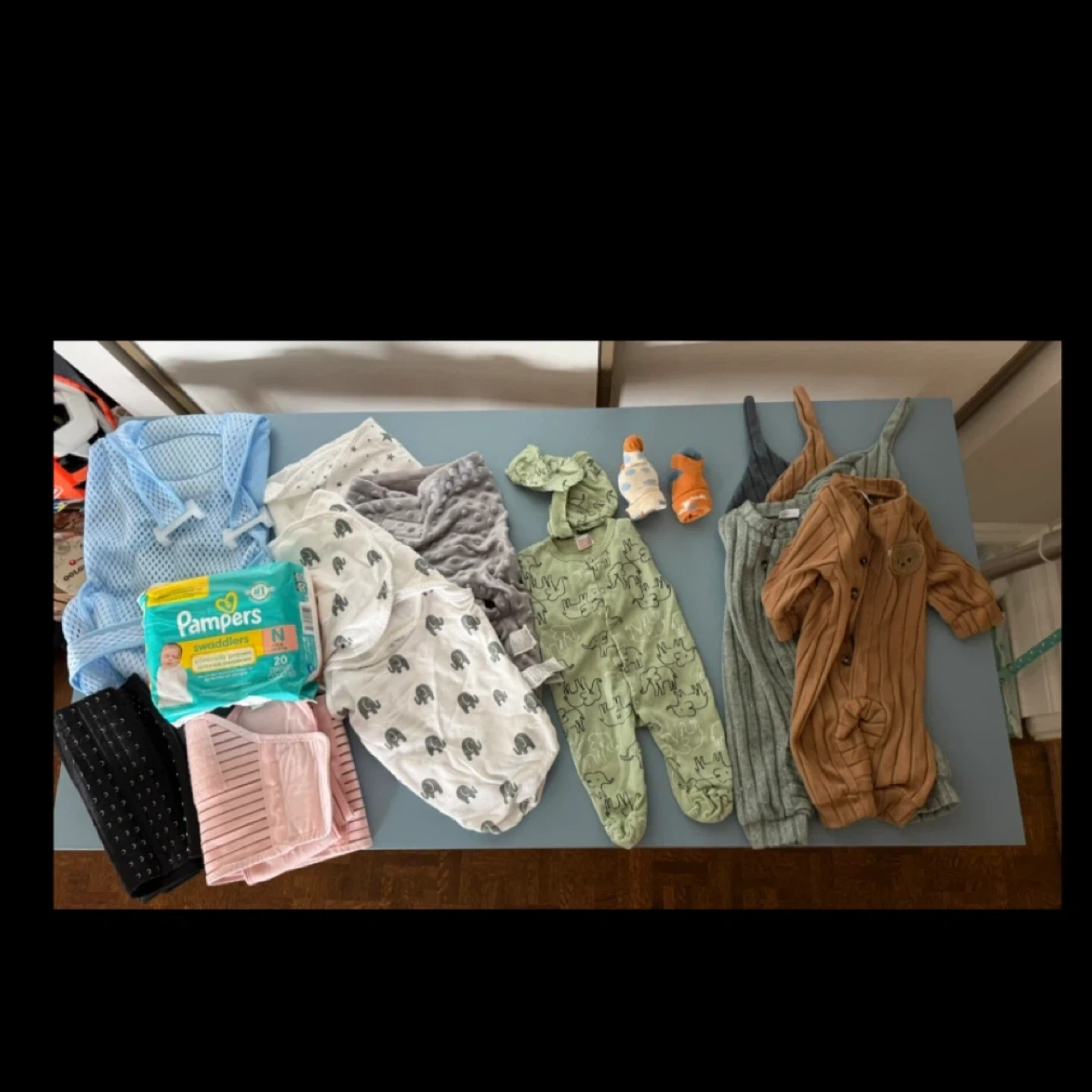 Maternity Support Belt Newborn Baby Clothes and Swaddle Bundle