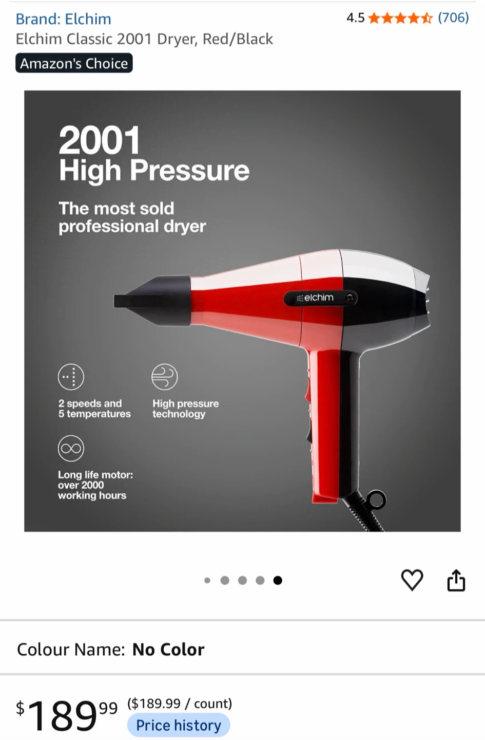 Elchim Classic 2001 High Pressure Hair Dryer - photo 2