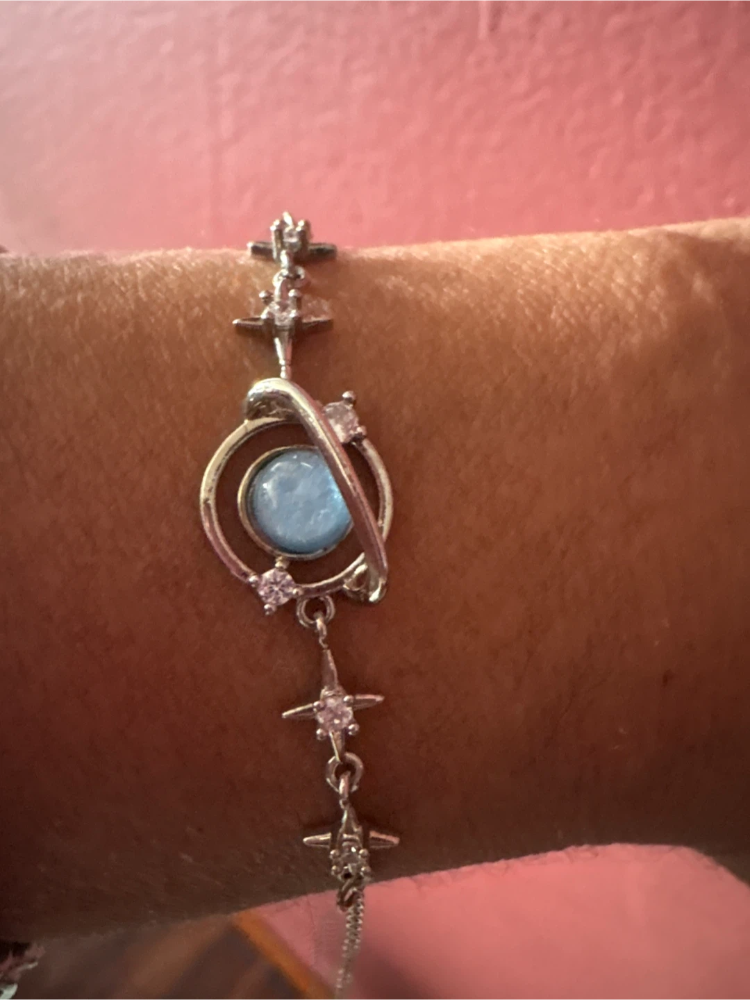 🏈 Planet Moonstone  Charm Bracelet with Gift Box - photo 2