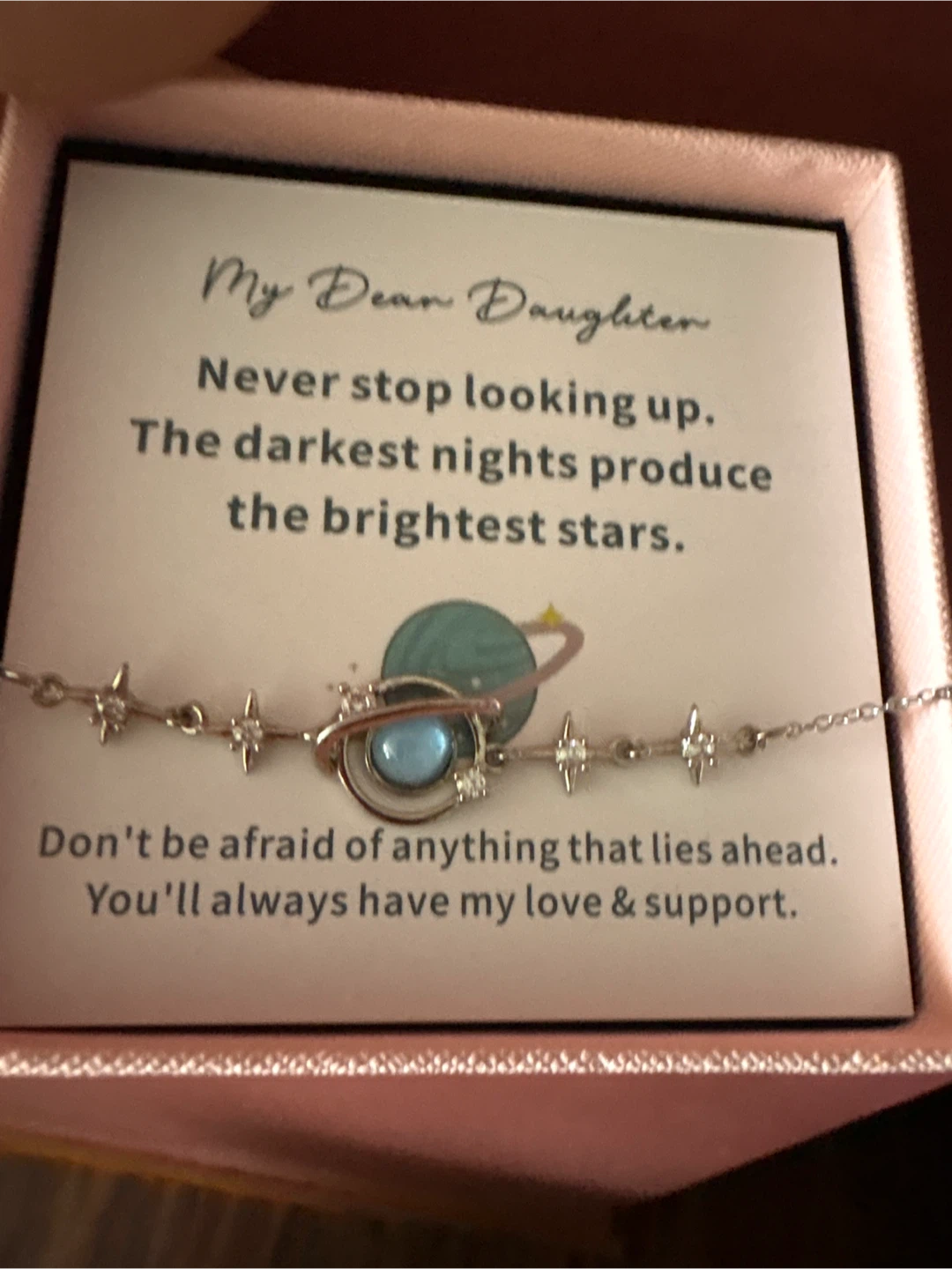 🏈 Planet Moonstone  Charm Bracelet with Gift Box - photo 3
