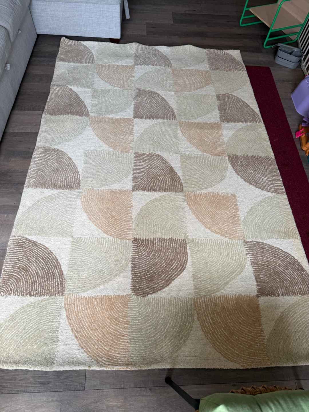Geometric Pattern Area Rug - Beige - photo 2