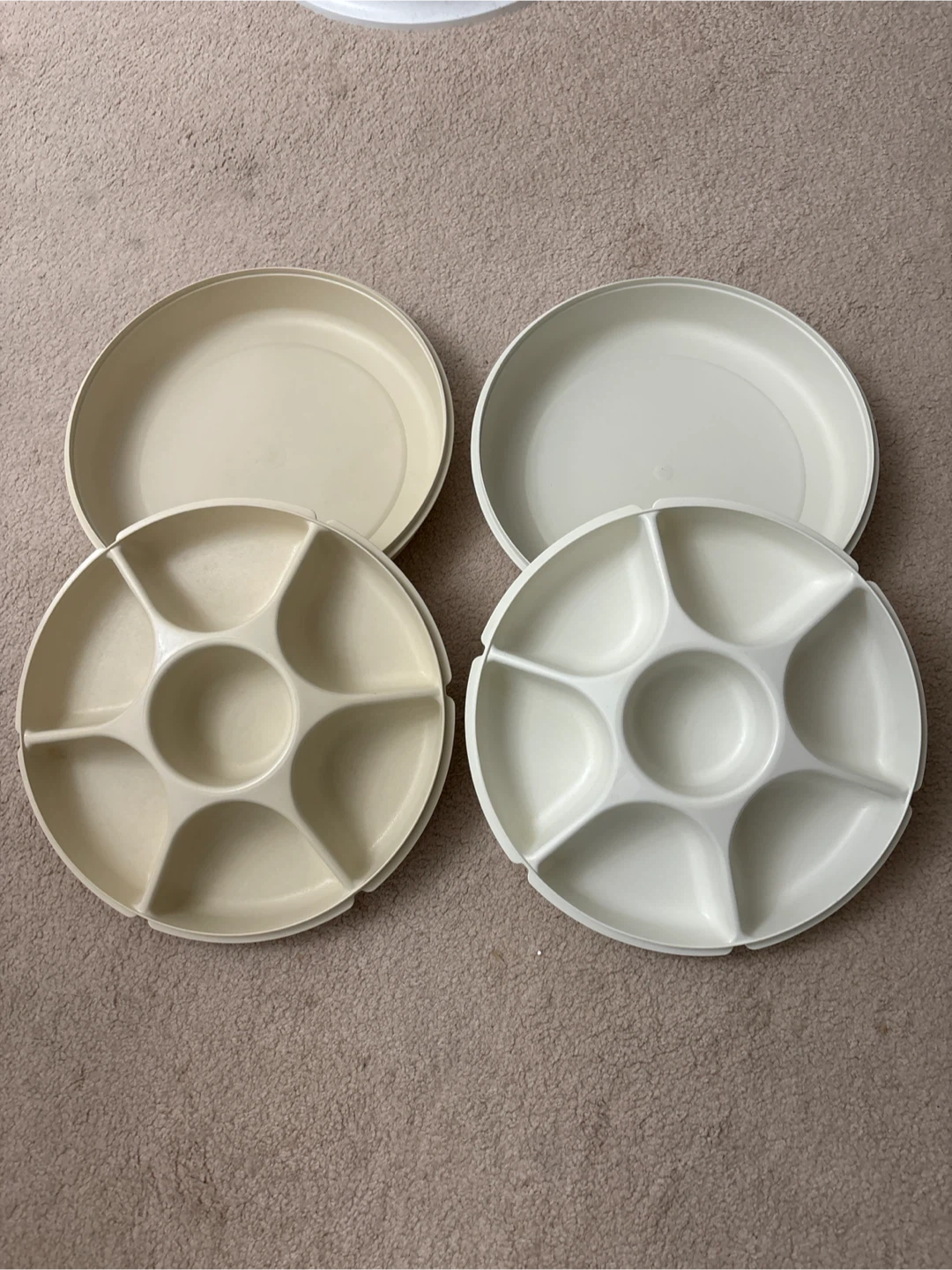 Two Tupperware Divided Serving Trays