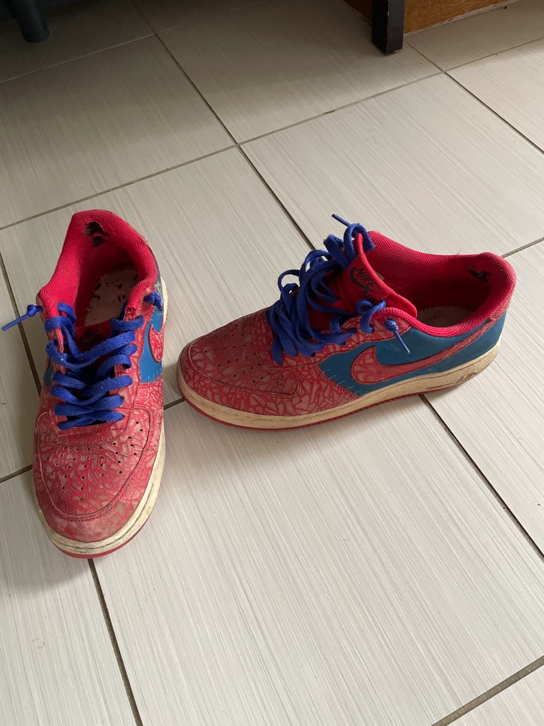 🏈Nike Air Force 1 Low Red and Blue