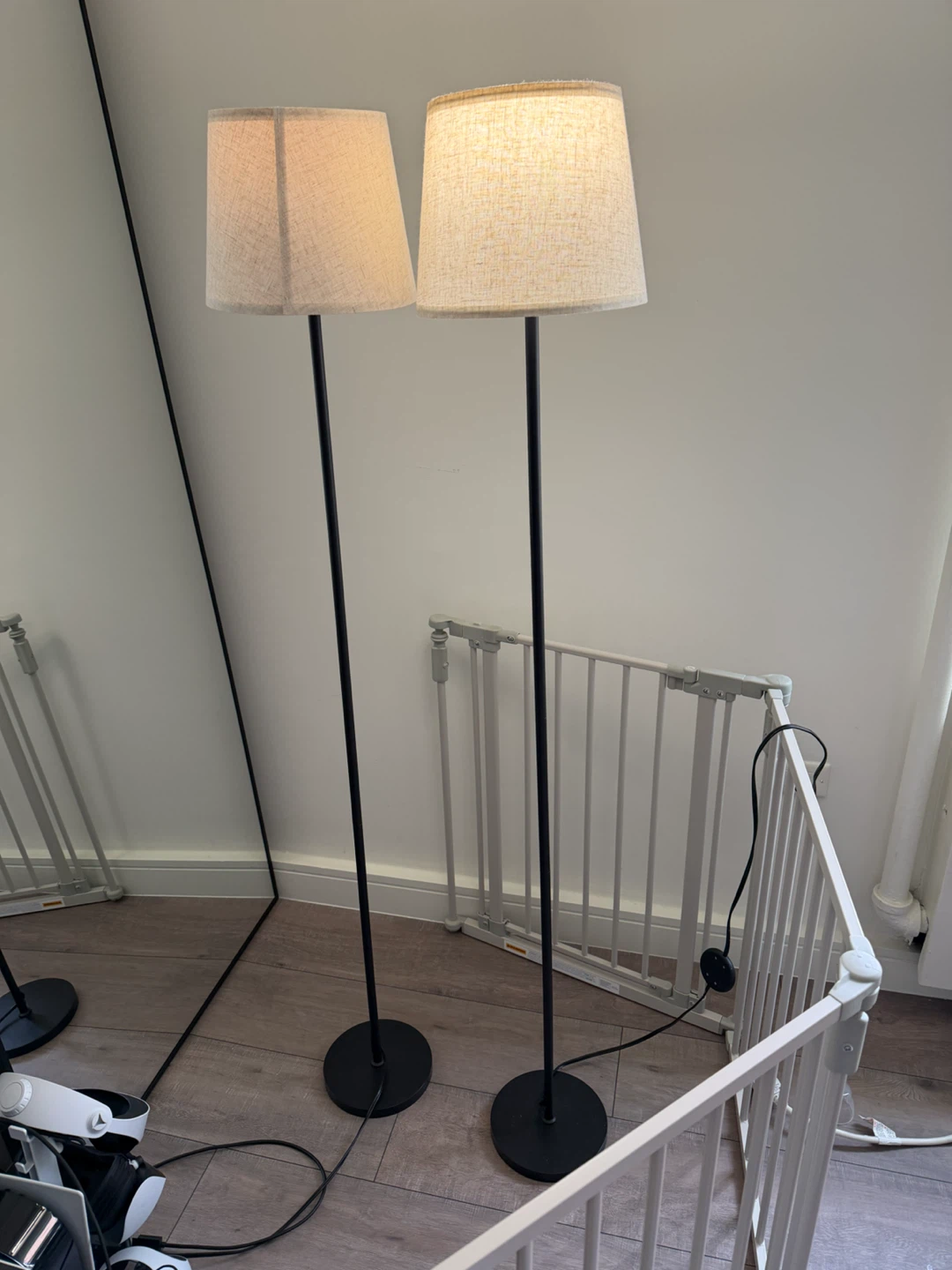 Set of Two Floor Lamps with Remotes