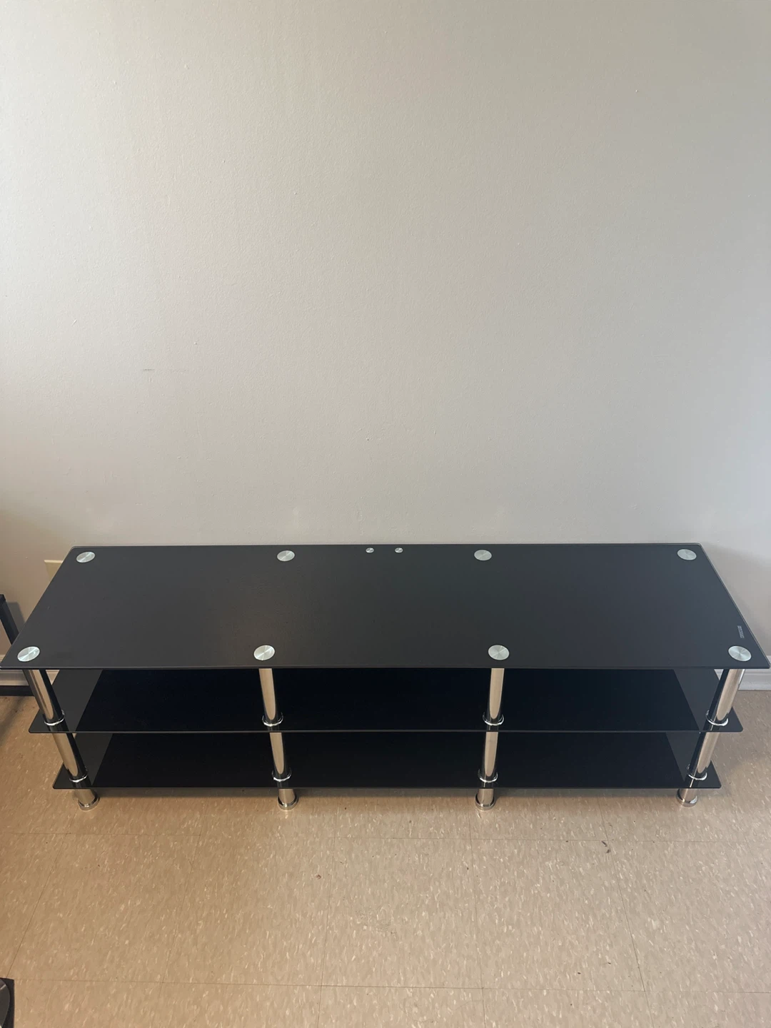 Modern Black Glass TV Stand