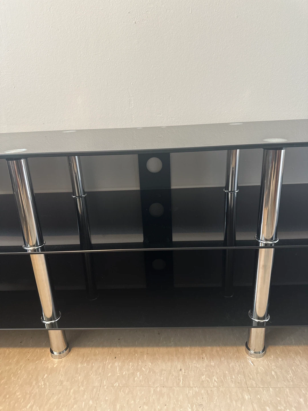 Modern Black Glass TV Stand - photo 3