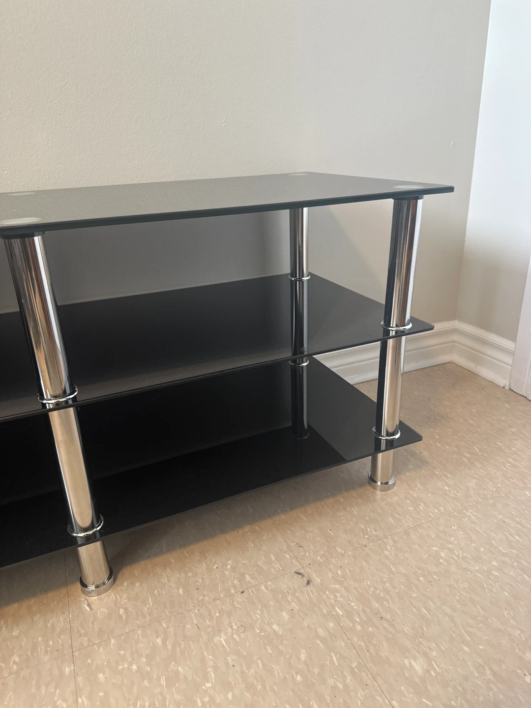 Modern Black Glass TV Stand - photo 4