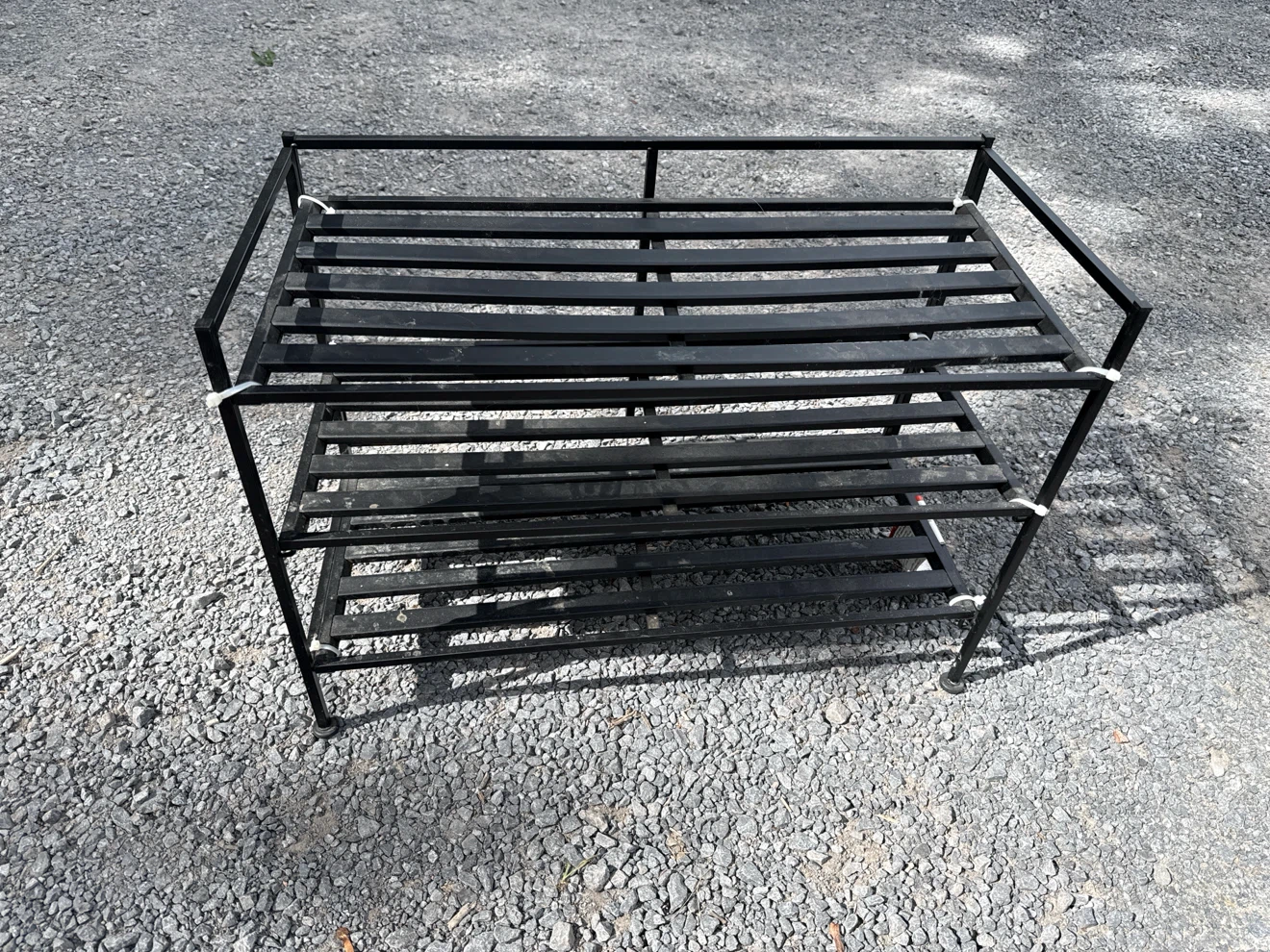 Black 3-Tier Metal Shoe Rack