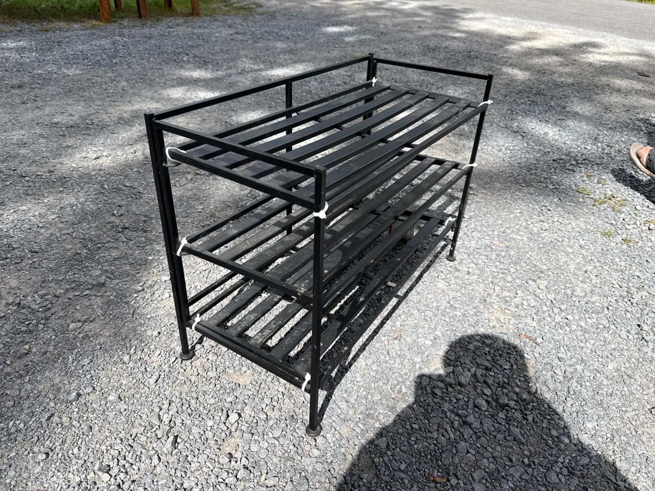 Black 3-Tier Metal Shoe Rack - photo 2