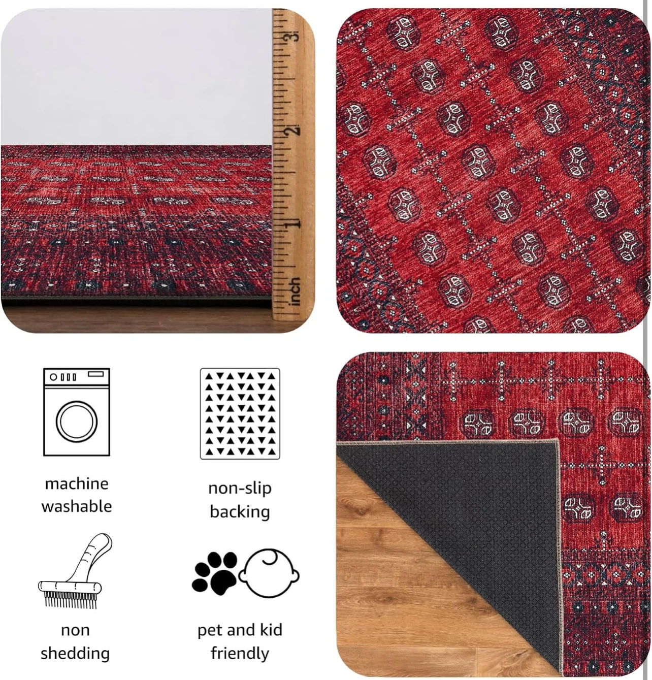 2'6" x 10' Keen Home Design Vintage Washable Runner Rug - photo 5
