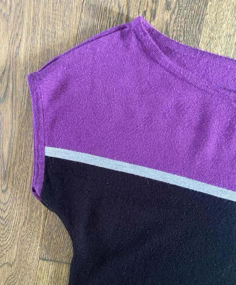 🏈 Dynamite Purple & Black Colorblock Knit Dress Size S 🏈 - photo 2