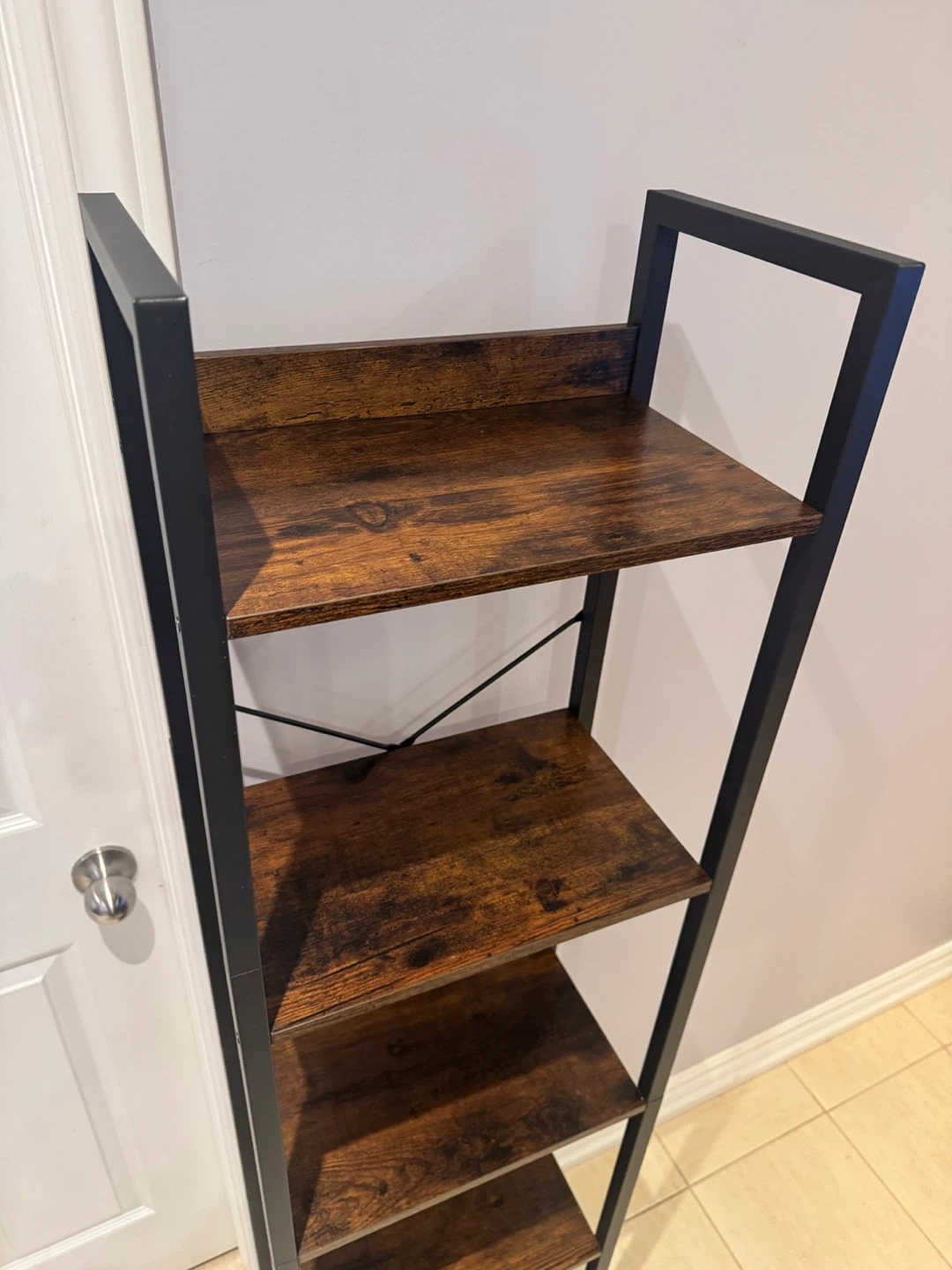 Rustic Industrial 5-Tier Tall Bookshelf - photo 2