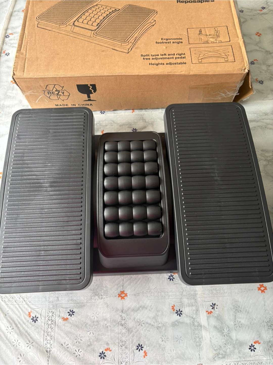 New Adjustable Ergonomic Footrest with Massage Rollers - photo 2