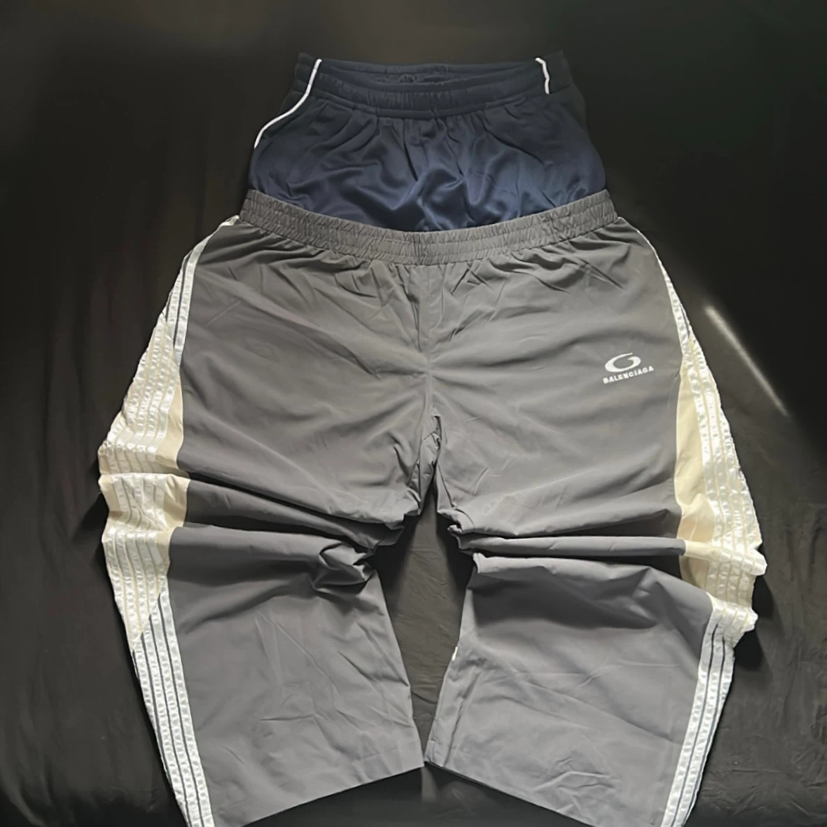 Balenciaga Double-Waisted Track Pants - Grey - Size Small