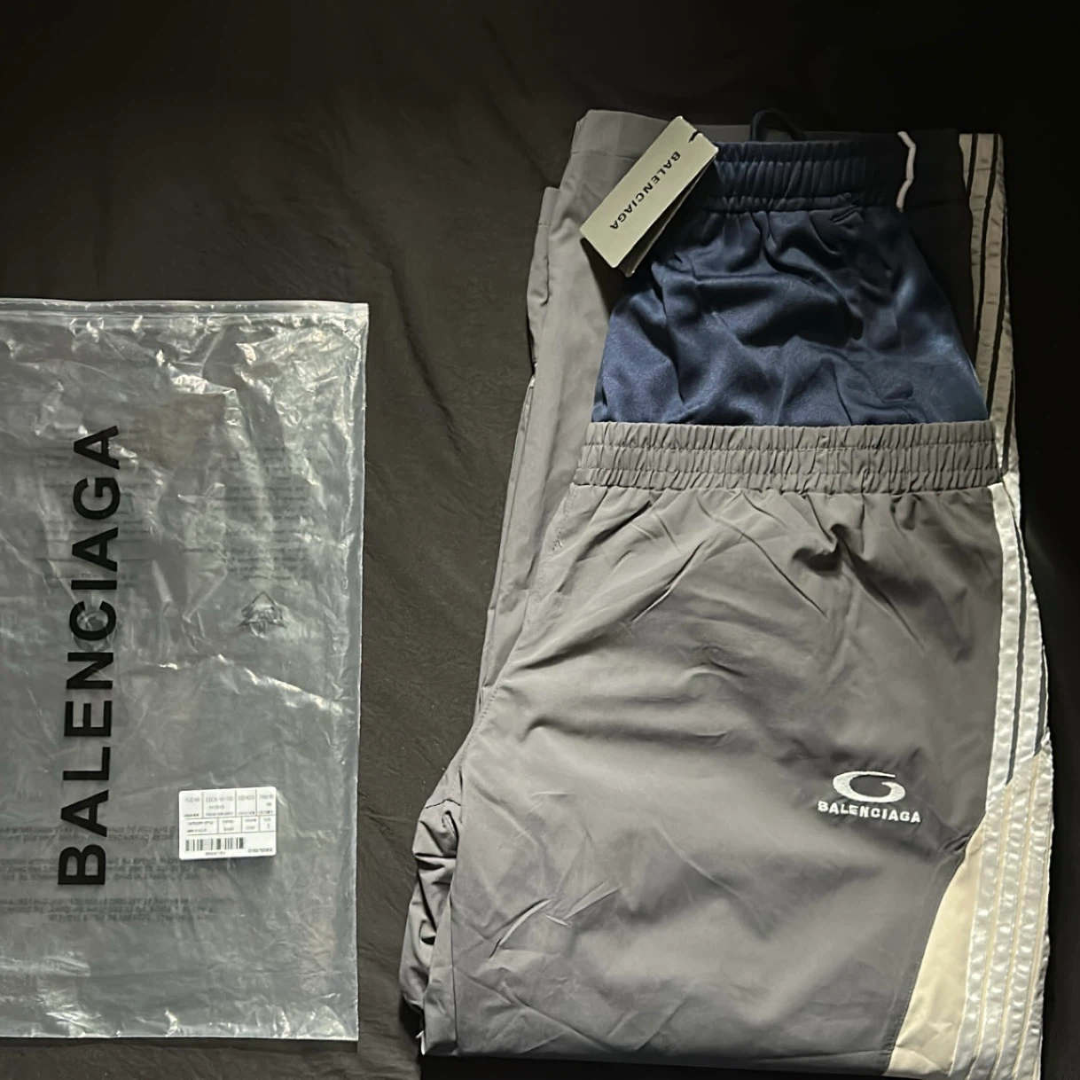 Balenciaga Double-Waisted Track Pants - Grey - Size Small - photo 3