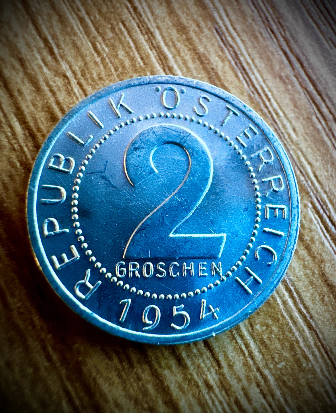 1954 Austrian 2 Groschen Coin - photo 2