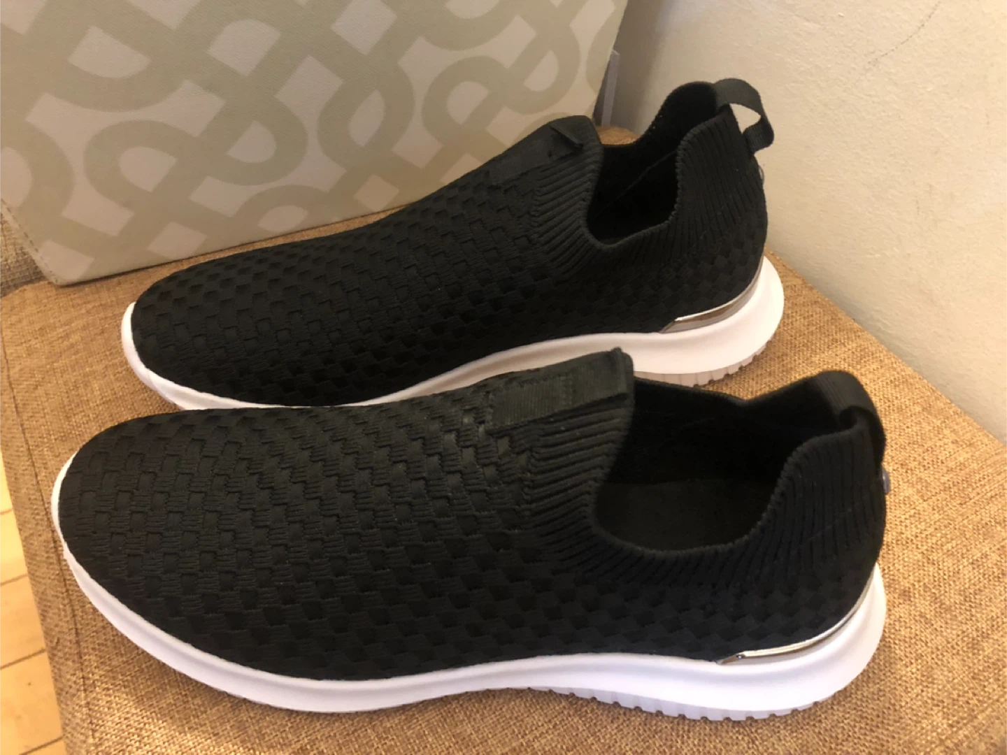 Black Knit Slip-On Sneakers🏈