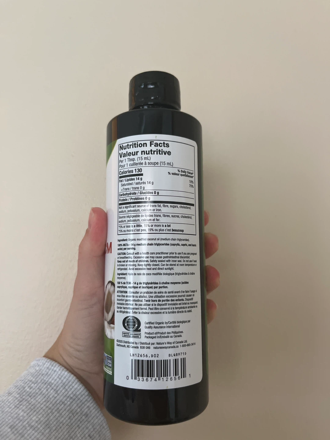 Sealed Nature's Way Organic MCT Oil 480ml - photo 3