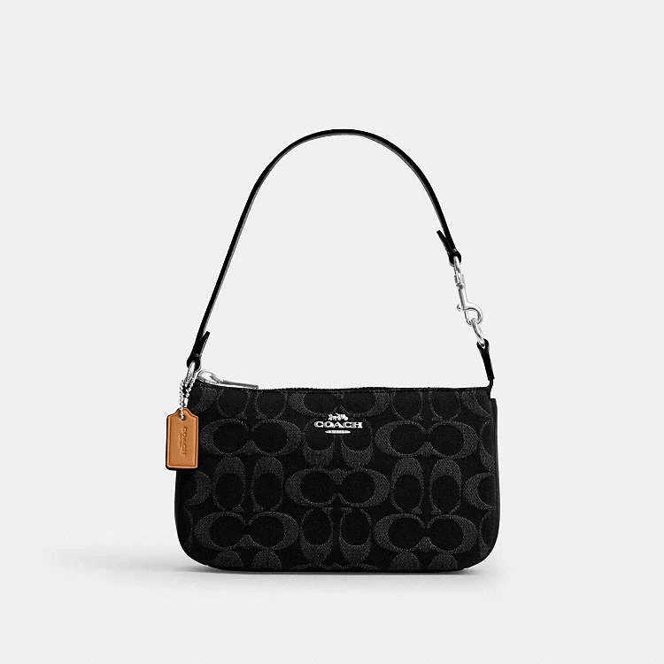 Coach Signature Monogram DENIM BLACK Handbag ( coach nolita 19)