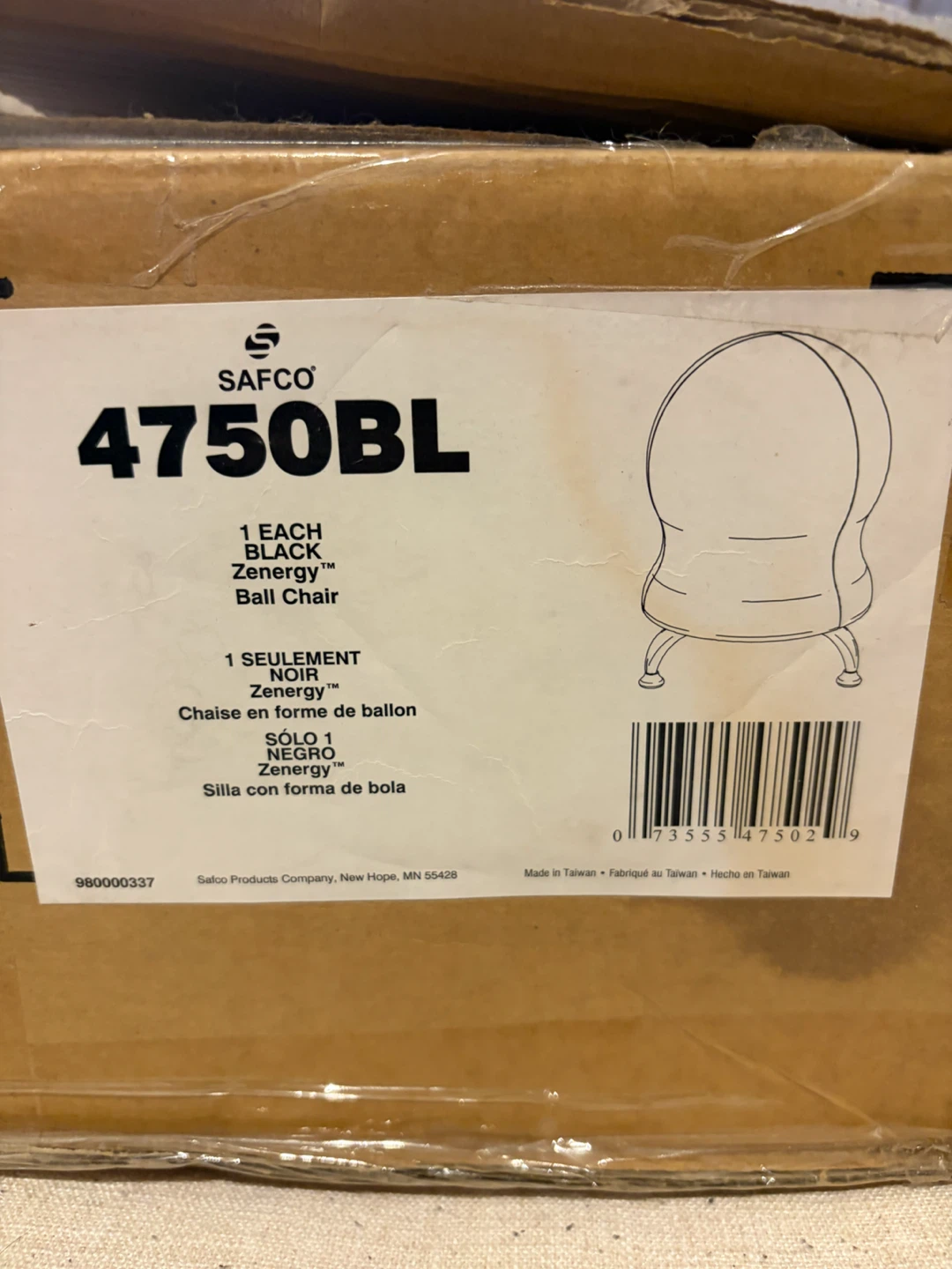Safco Zenergy Ball Chair - Black