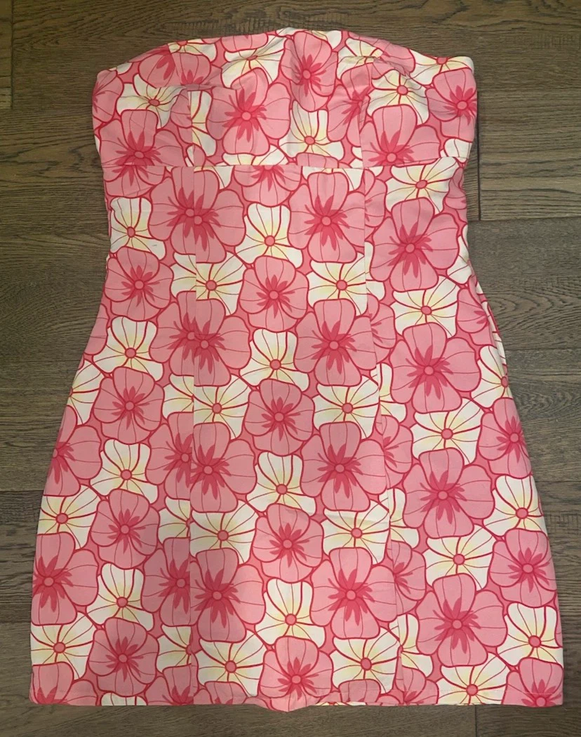 🏈 Strapless Floral Tie-Back Dress Barbie Halloween Costume S