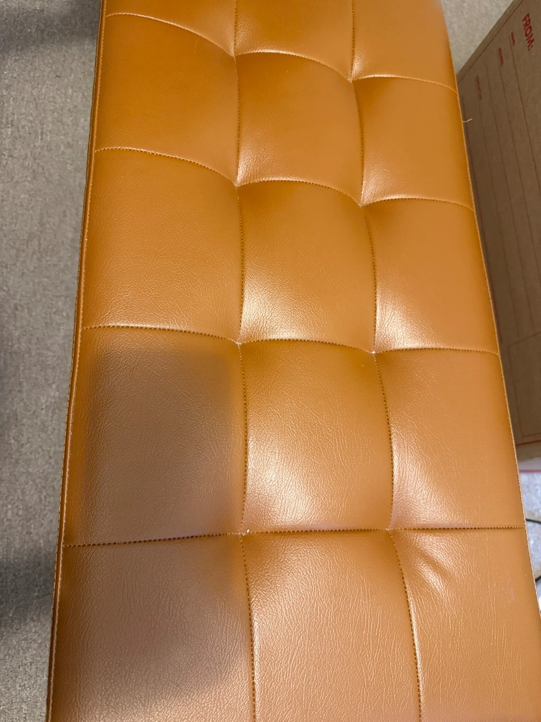 Tufted Faux Leather Storage Ottoman - photo 3