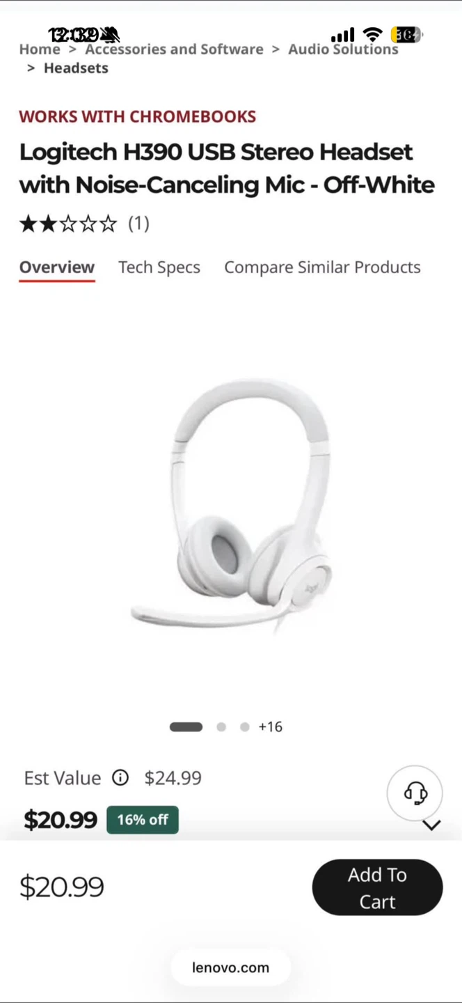 Logitech H390 USB Stereo Headset