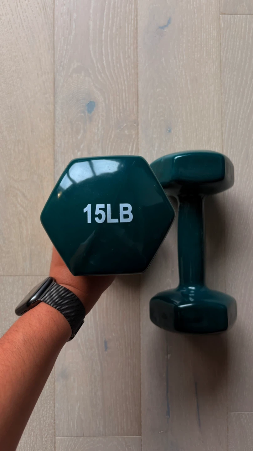 Set of Two 15lb Vinyl Hex Dumbbells - photo 2