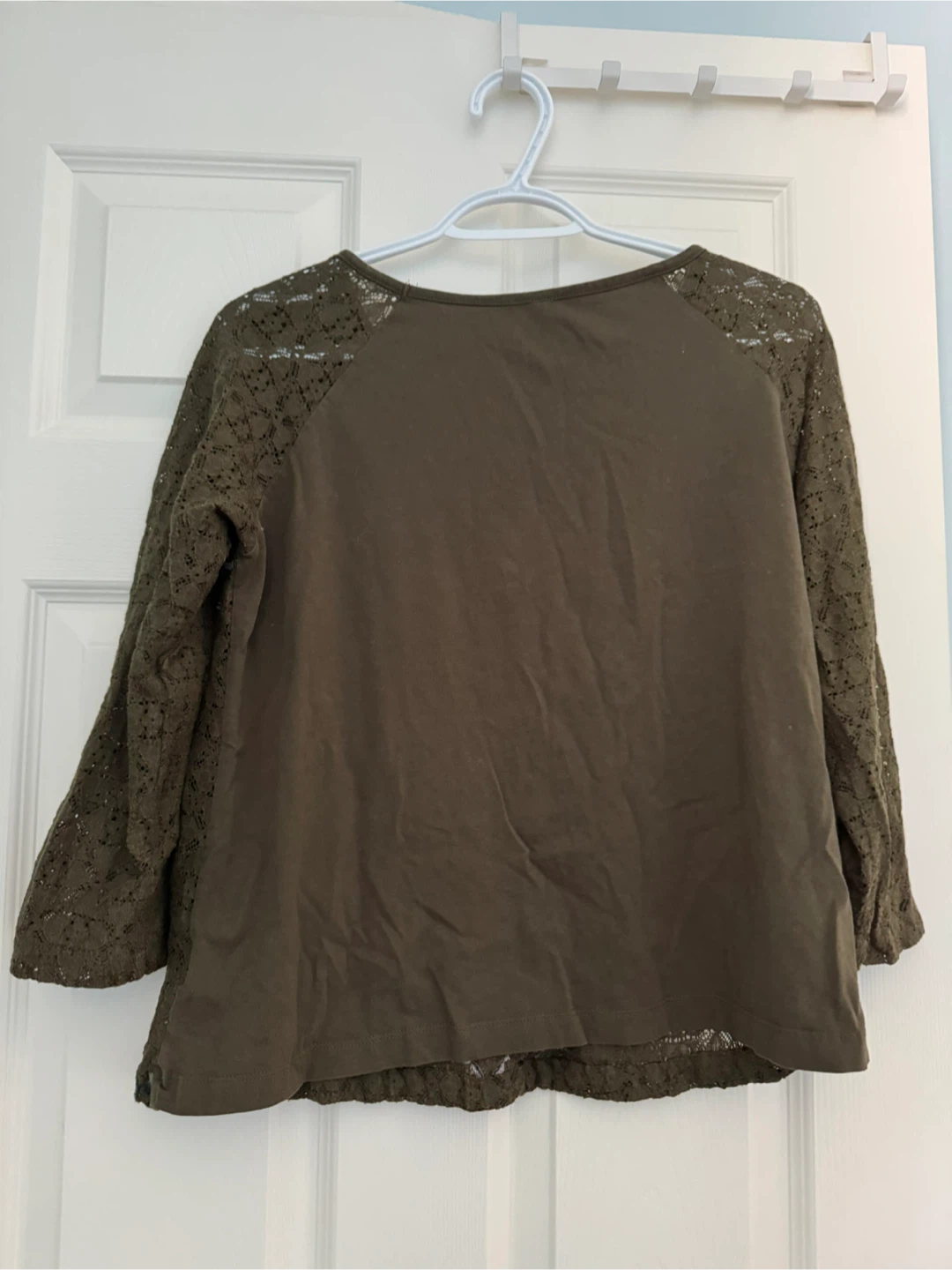 Free People Olive Green Embroidered Top 🏈 - photo 2