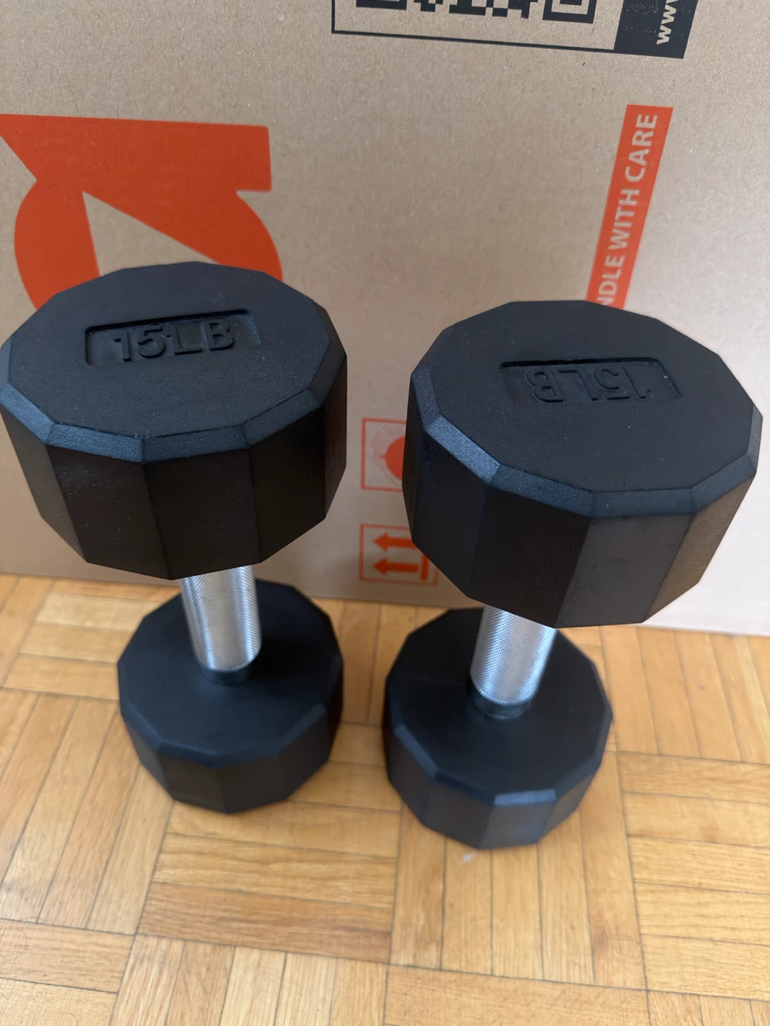 Set of 15lb Hex Dumbbells - photo 2