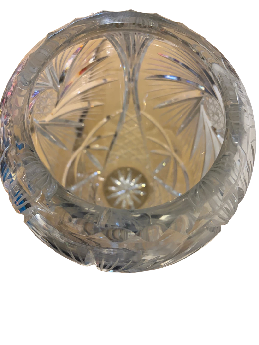 Vintage Lead Crystal Vase with Pinwheel Pattern - photo 3