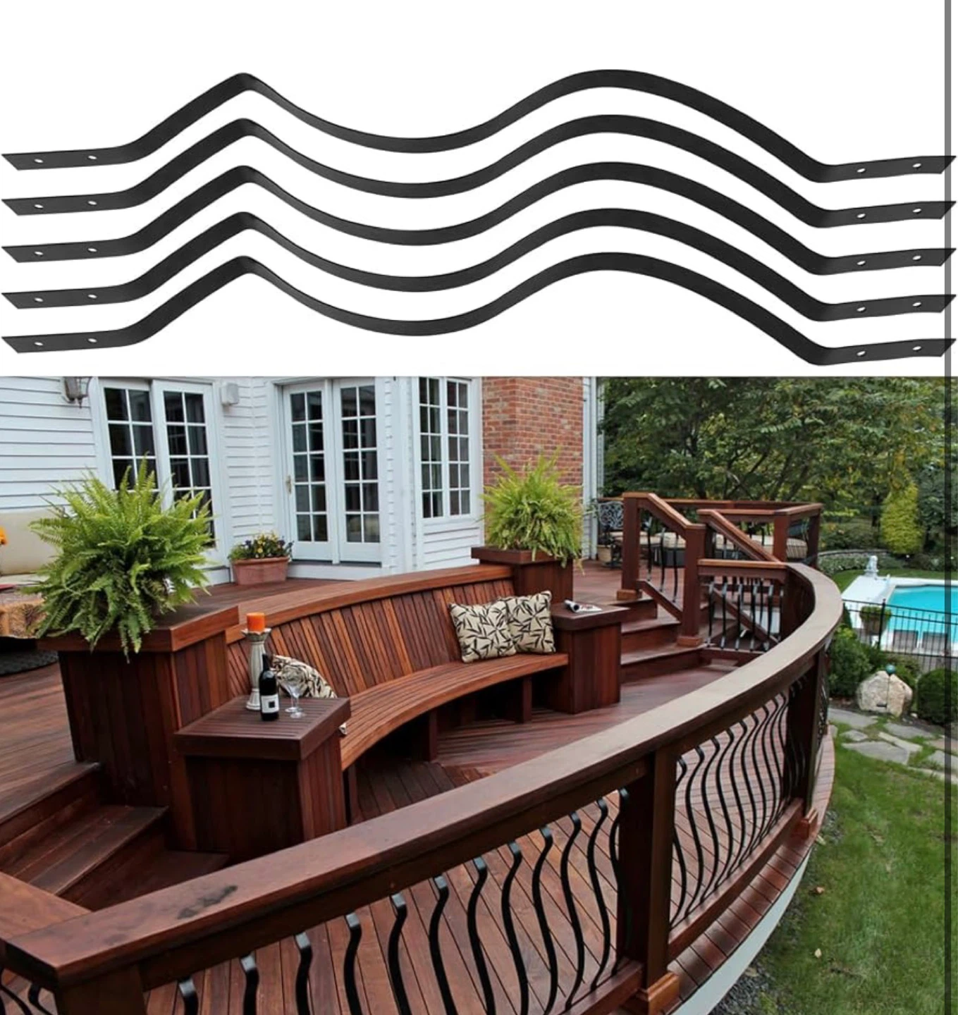 51 Piece 26" x1" Wavy Arc Deck Balusters - New