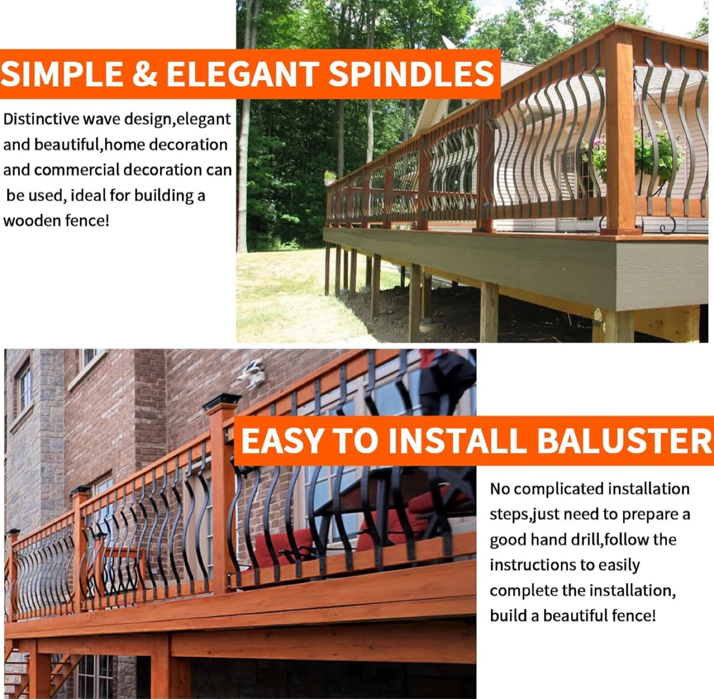 51 Piece 26" x1" Wavy Arc Deck Balusters - New - photo 2