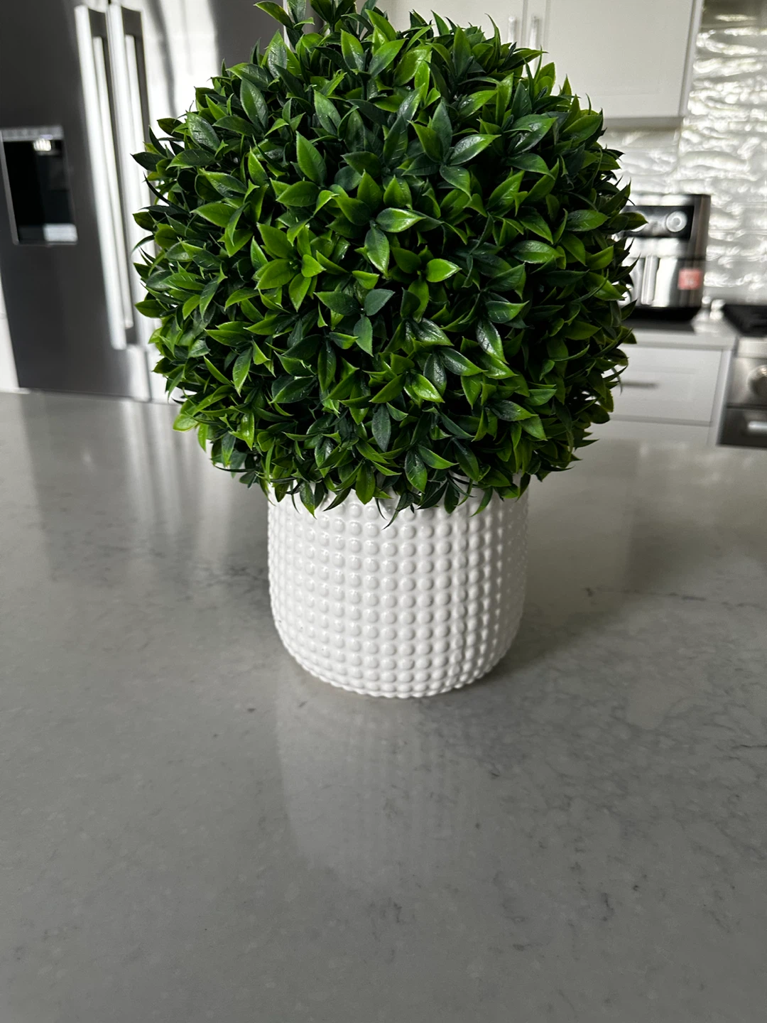 Artificial Topiary Plant in White Textured Pot