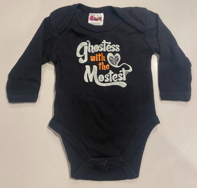 🏈 Halloween Long Sleeve Cotton Baby Bodysuit 3-6M