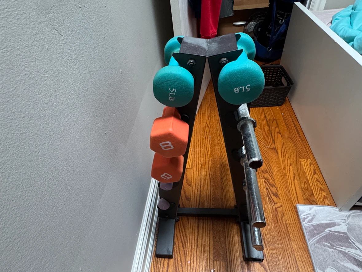 Dumbbell Rack with Assorted Weights