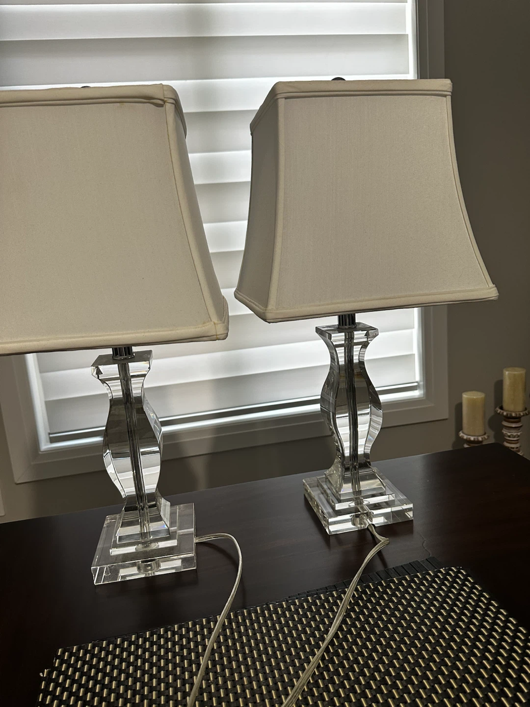 Set of Two Crystal Table Lamps