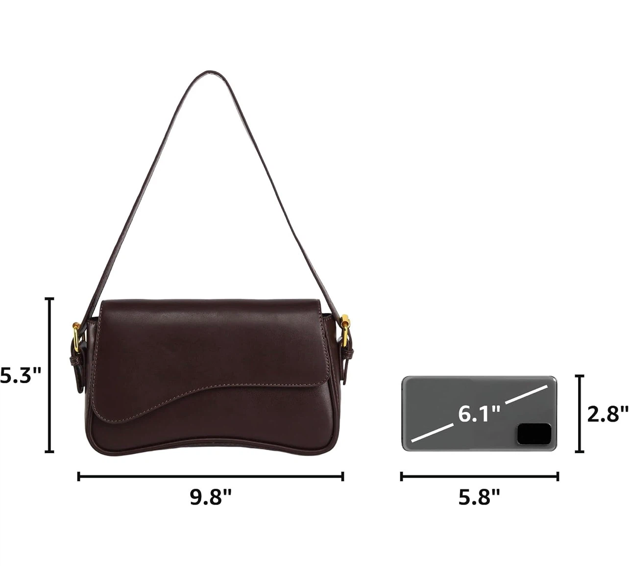 Dark Brown Shoulder Bag - photo 3