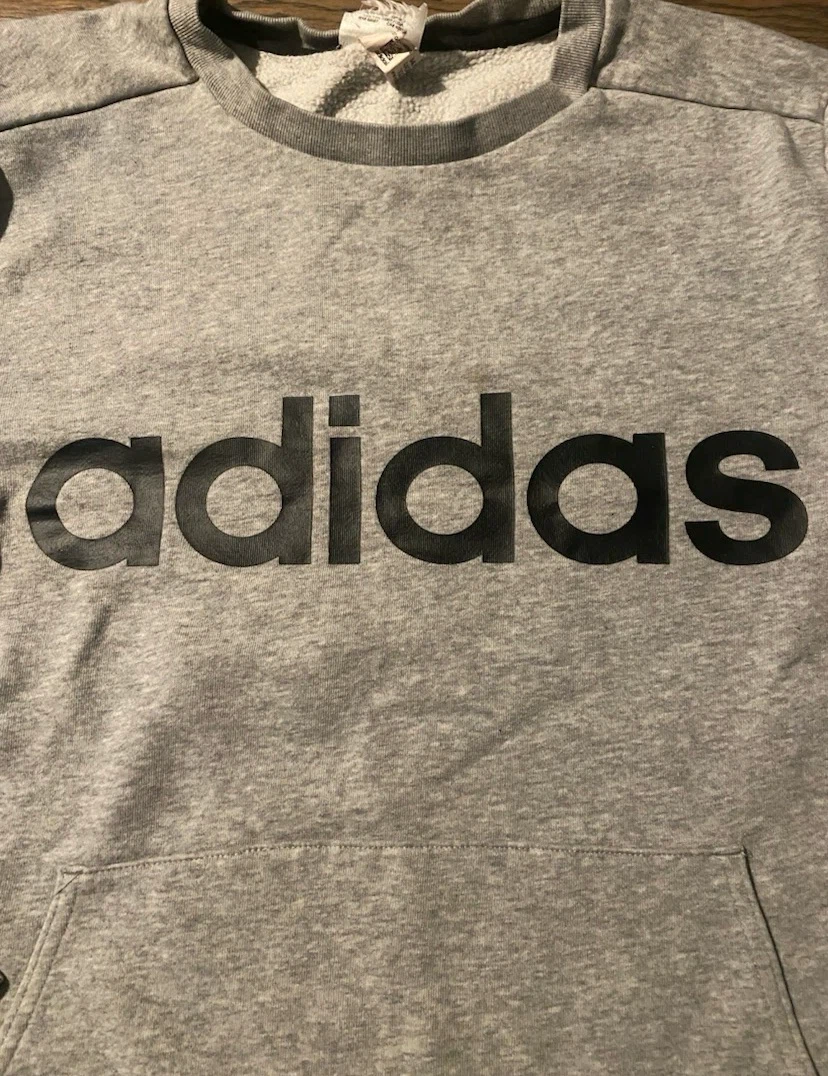 🏈 EUC Adidas Grey Crewneck Pullover Sweatshirt - Youth M 🏈 - photo 4