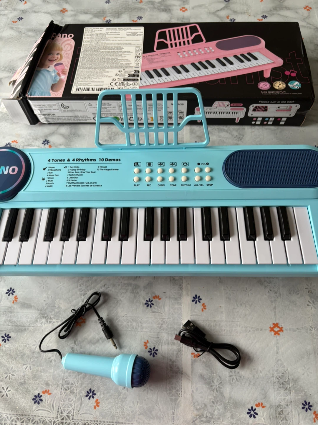 Brand New 37-Key Kids Electronic Piano with Microphone