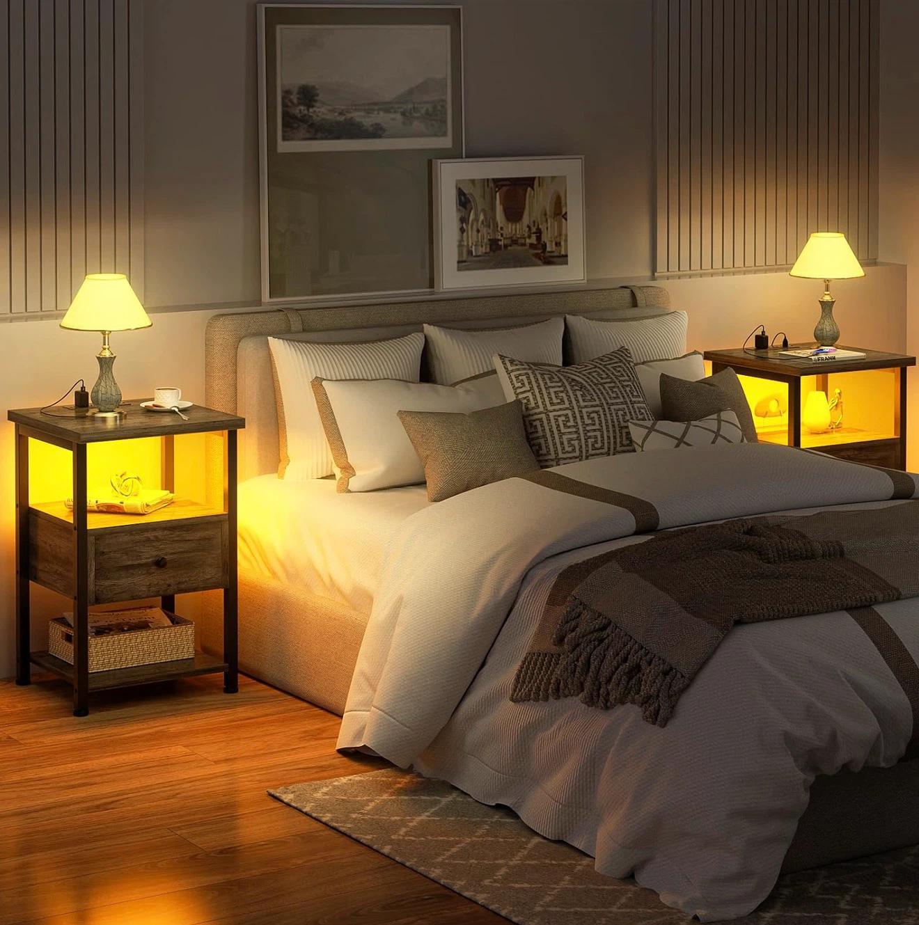 LED Smart Nightstand with Charging Station - photo 2