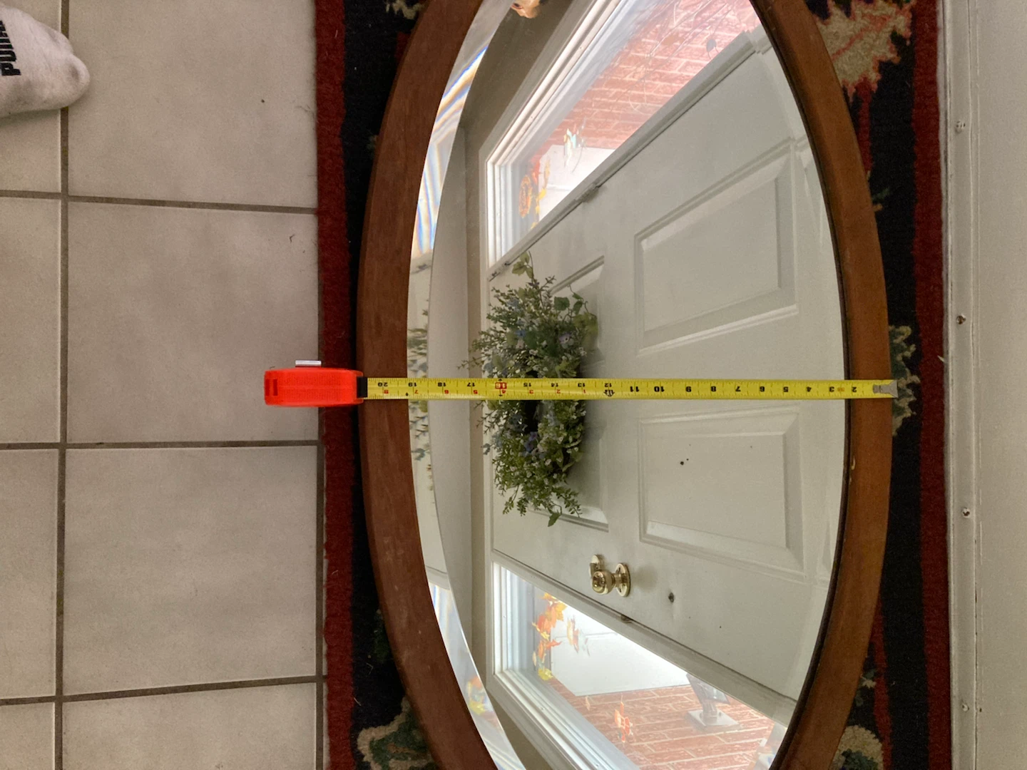 Oval Wooden Wall Mirror - photo 3