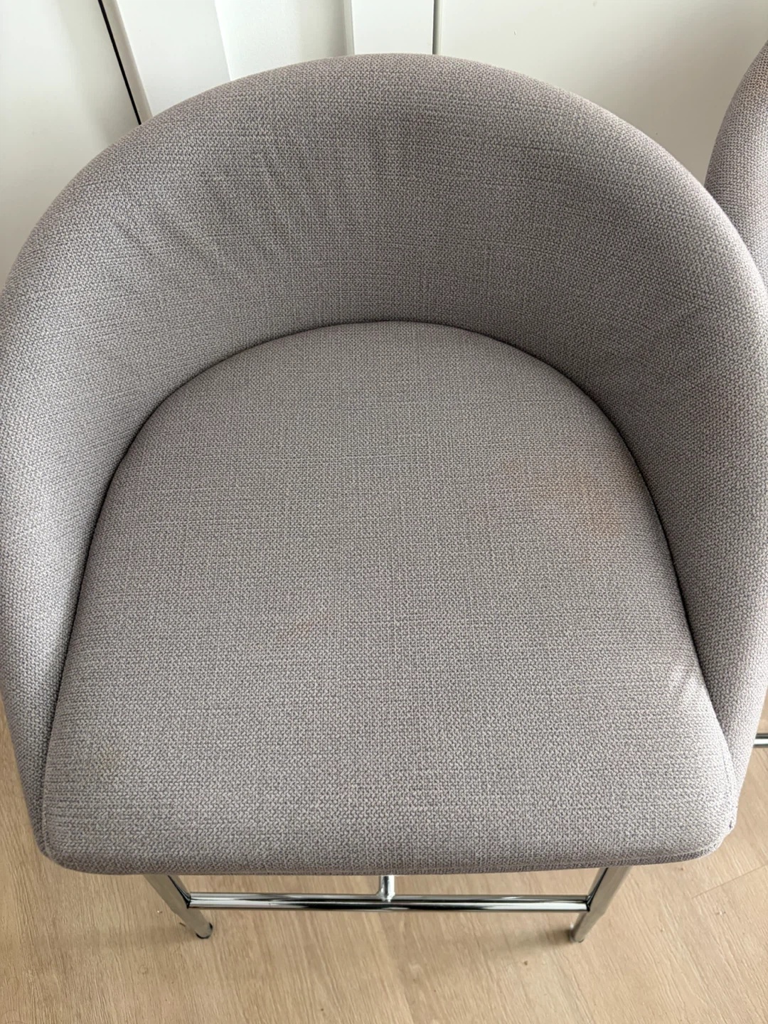 Set of Two Grey Fabric Bar Stools - photo 2